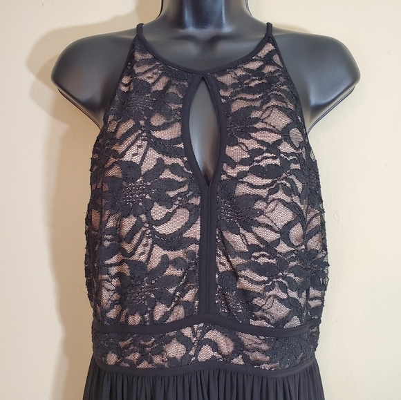 Nightway Lace Halter Top Dress - Picture 2 of 4